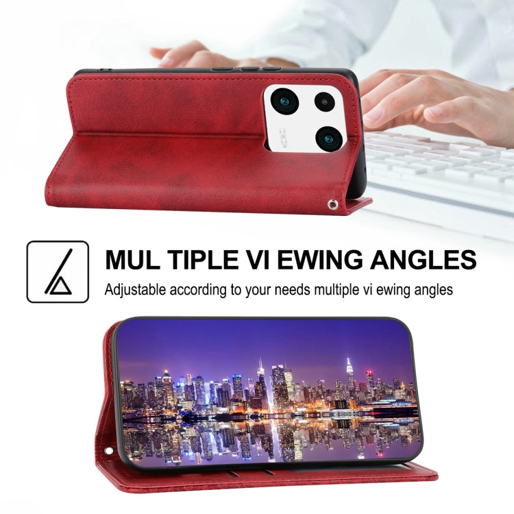 For Xiaomi 13 Pro Cubic Grid Calf Texture Magnetic Leather Phone Case