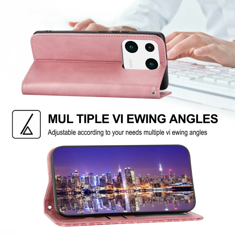 For Xiaomi 13 Pro Cubic Grid Calf Texture Magnetic Leather Phone Case