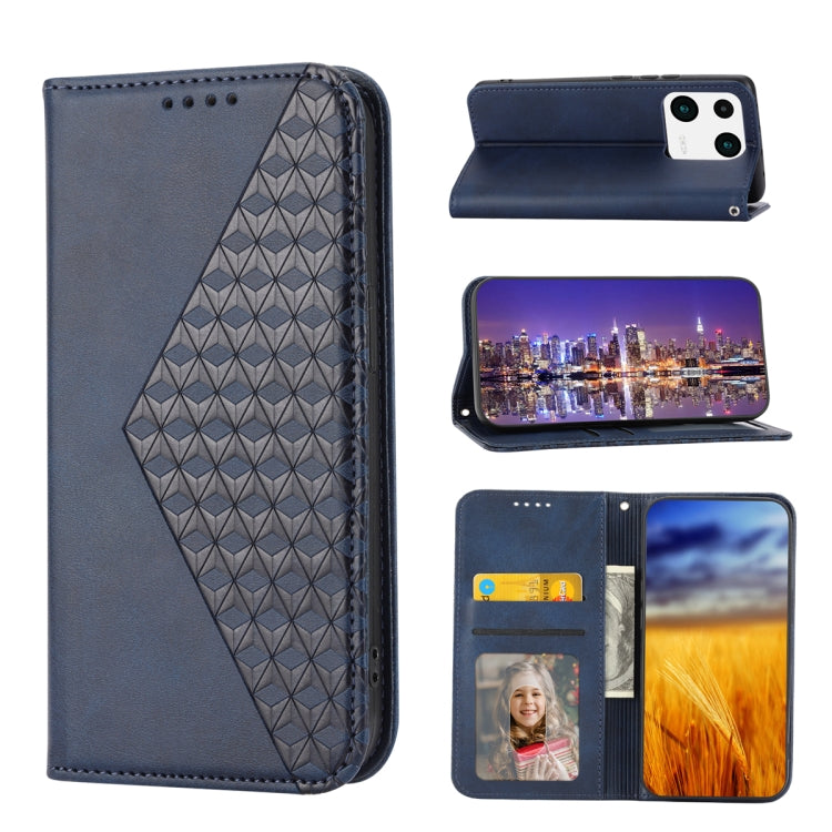 For Xiaomi 13 Pro Cubic Grid Calf Texture Magnetic Leather Phone Case