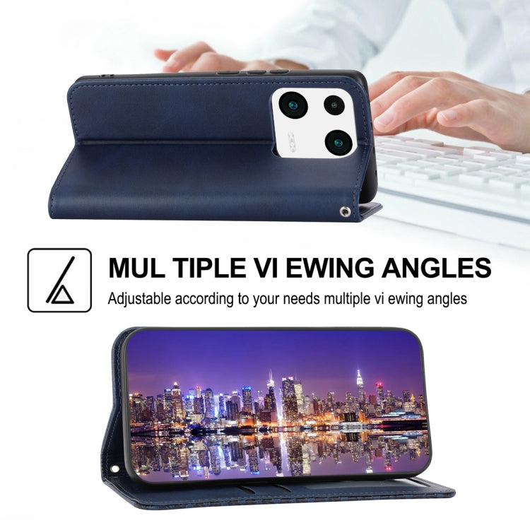 For Xiaomi 13 Pro Cubic Grid Calf Texture Magnetic Leather Phone Case