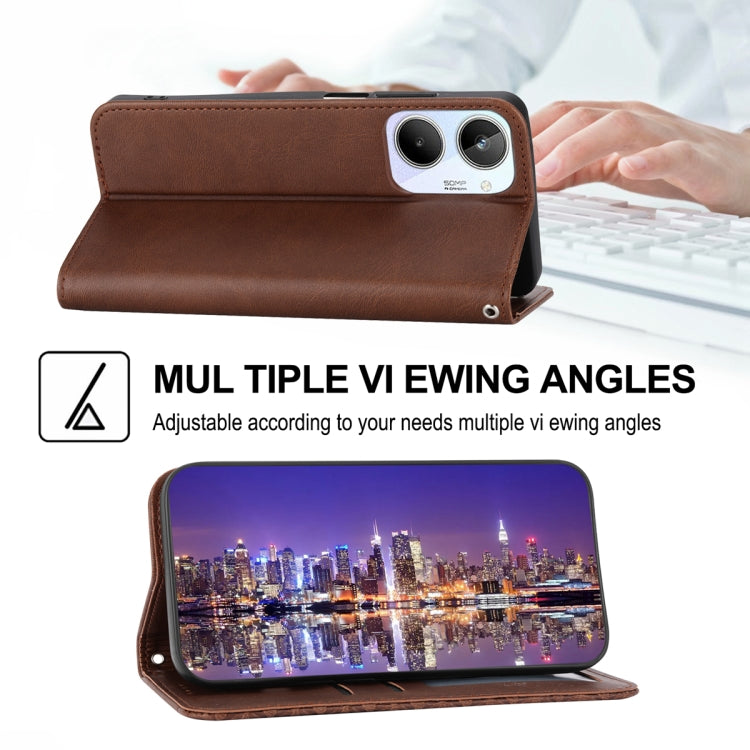 For Realme 10 4G Cubic Grid Calf Texture Magnetic Leather Phone Case