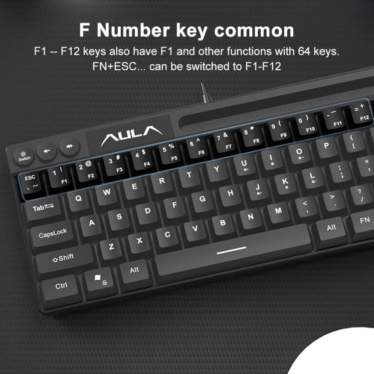 AULA F3061 Wired Mini RGB Backlit Mechanical Keyboard