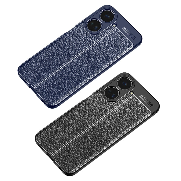 For vivo X90 Litchi Texture Shockproof TPU Phone Case