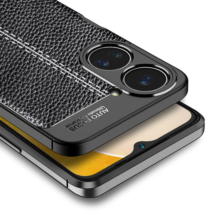 For vivo X90 Litchi Texture Shockproof TPU Phone Case