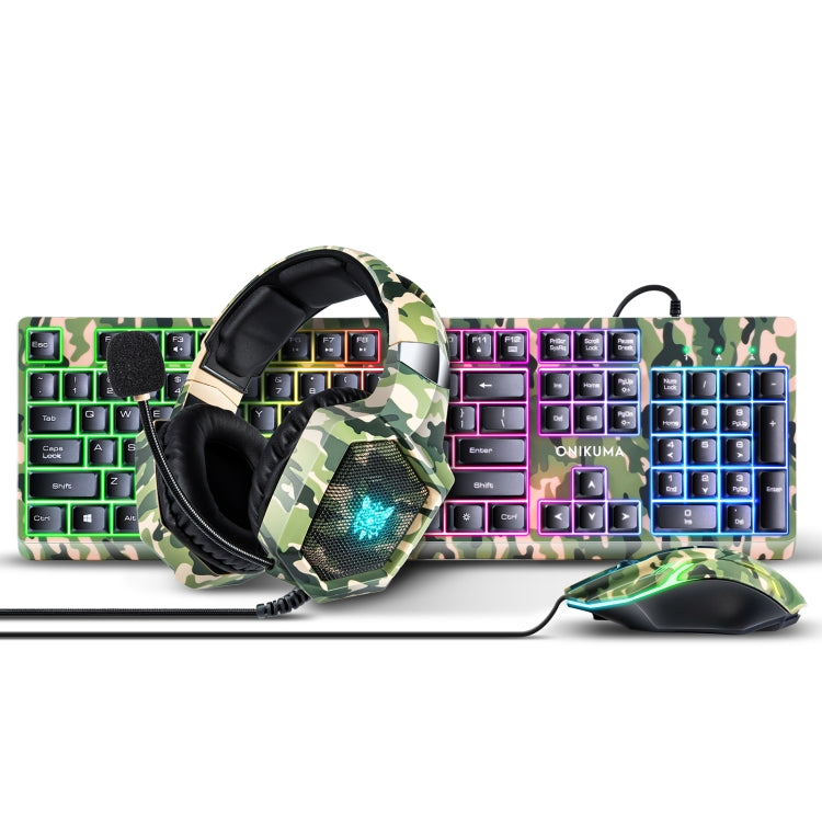 ONIKUMA K8 RGB Light Wired Gaming Headphones Keyboard Mouse Set