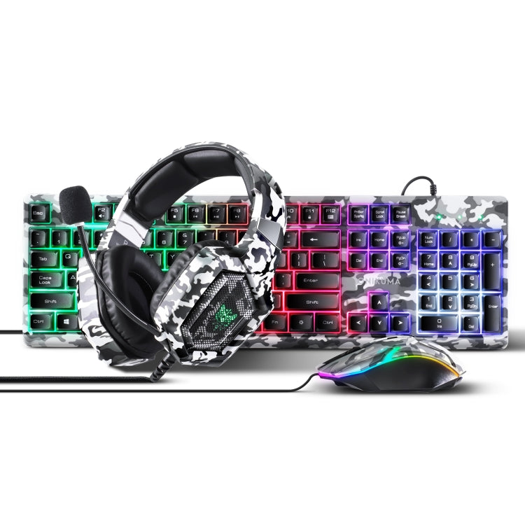 ONIKUMA K8 RGB Light Wired Gaming Headphones Keyboard Mouse Set