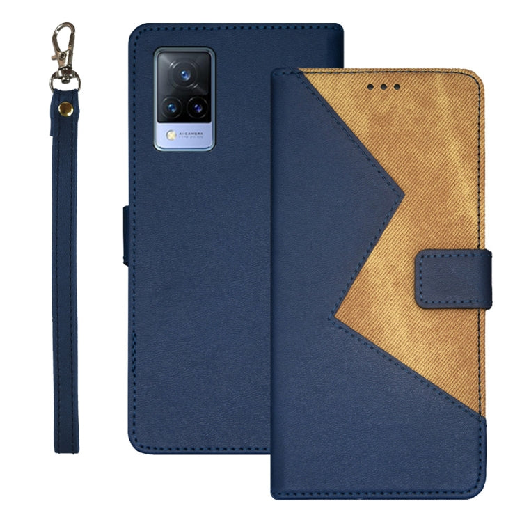 For vivo V21s idewei Two-color Splicing Leather Phone Case