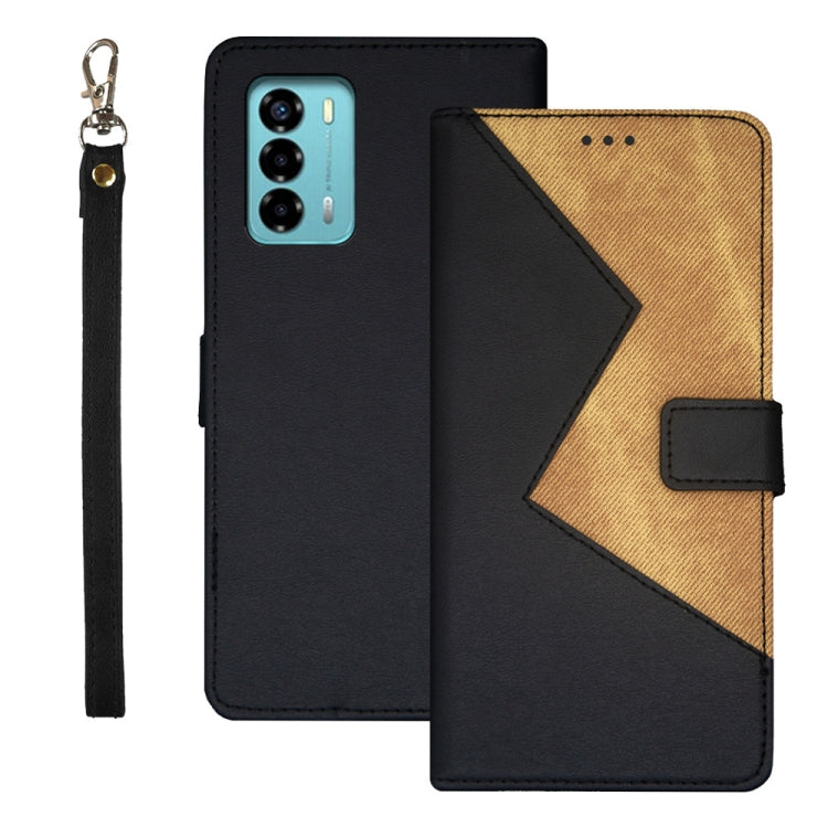 For ZTE Blade A72 4G idewei Two-color Splicing Leather Phone Case