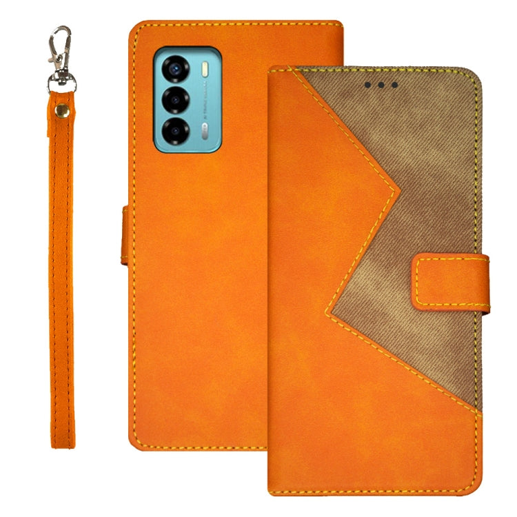 For ZTE Blade A72 4G idewei Two-color Splicing Leather Phone Case