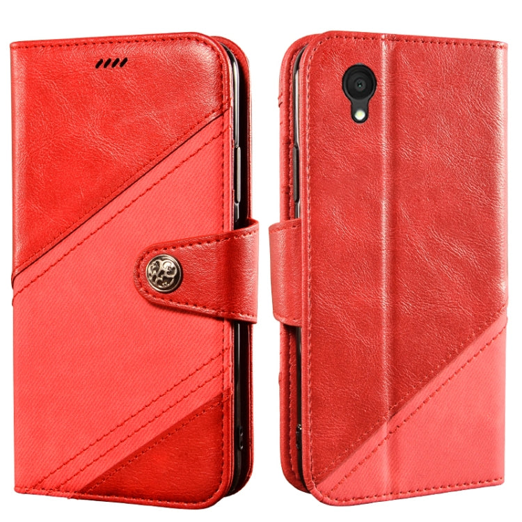 For Alcatel 1 Ultra idewei Color Contrast Retro Texture Leather Phone Case