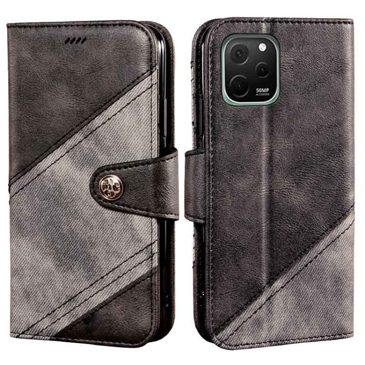 For Huawei nova Y61 4G idewei Color Contrast Retro Texture Leather Phone Case