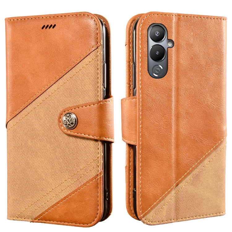 For Tecno Pova 4 idewei Color Contrast Retro Texture Leather Phone Case