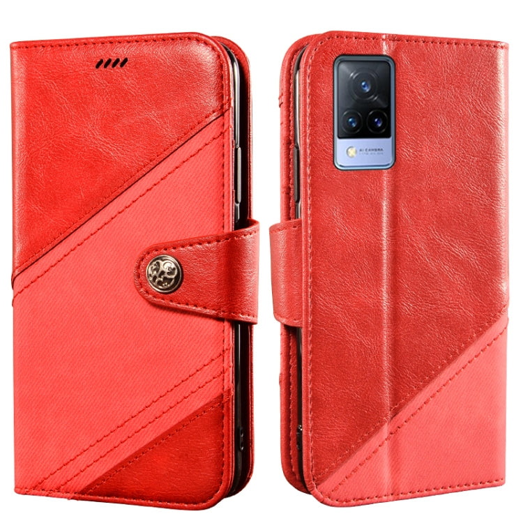 For vivo V21s idewei Color Contrast Retro Texture Leather Phone Case