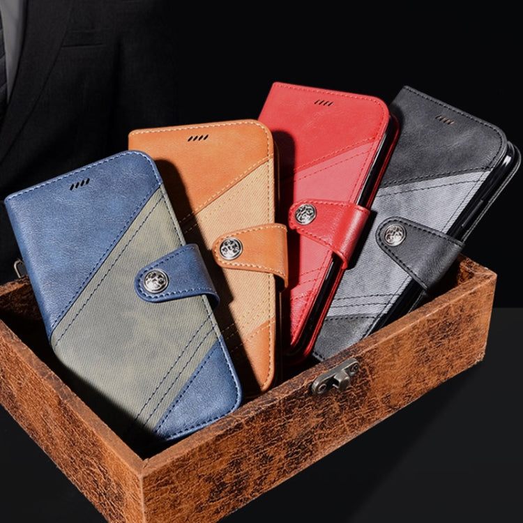 For ZTE Axon 30S idewei Color Contrast Retro Texture Leather Phone Case