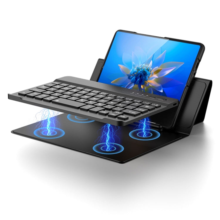 For Huawei Mate X2 GKK Magnetic Folding Bluetooth Keyboard Leather Case with Pen