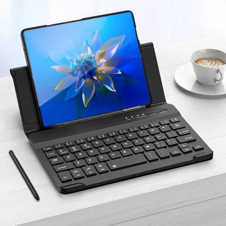 For Huawei Mate Xs 2 GKK Magnetic Folding Bluetooth Keyboard Leather Case with Pen