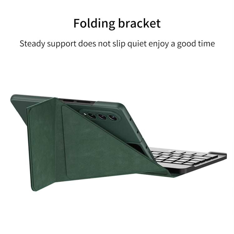 For Samsung Galaxy Z Fold4 GKK Magnetic Folding Bluetooth Keyboard Leather Case with Pen