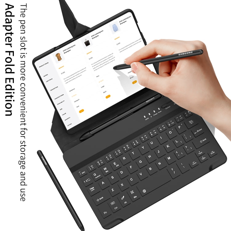 For Samsung Galaxy Z Fold4 GKK Magnetic Folding Bluetooth Keyboard Leather Case with Pen