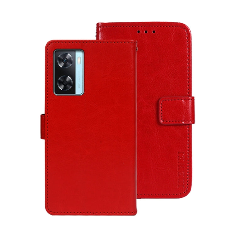 For OPPO A77s idewei Crazy Horse Texture Leather Phone Case