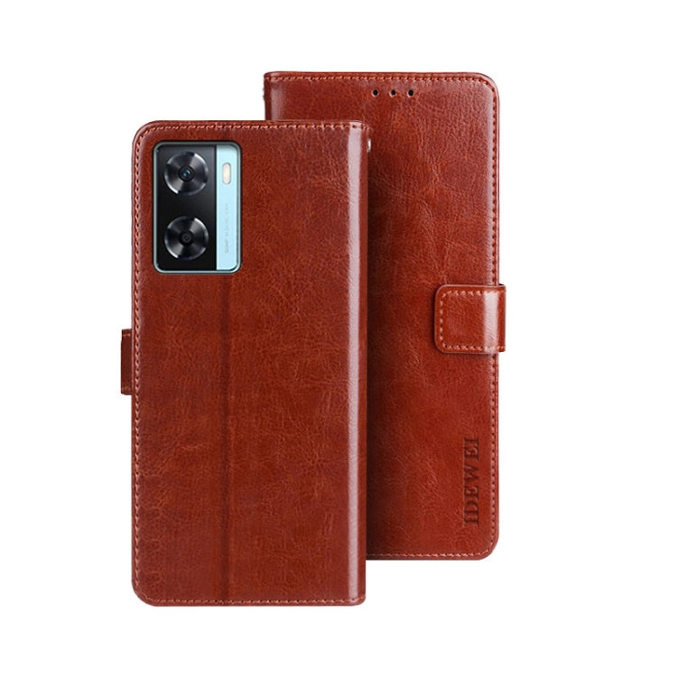 For OPPO A77s idewei Crazy Horse Texture Leather Phone Case