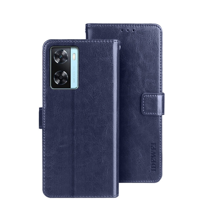 For OPPO A77s idewei Crazy Horse Texture Leather Phone Case