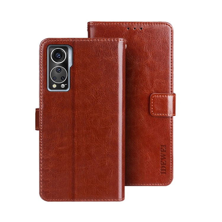 For ZTE Axon 30S idewei Crazy Horse Texture Leather Phone Case