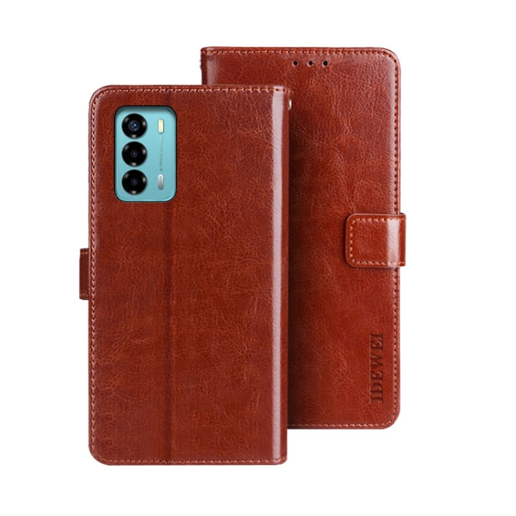 For ZTE Blade A72 4G idewei Crazy Horse Texture Leather Phone Case