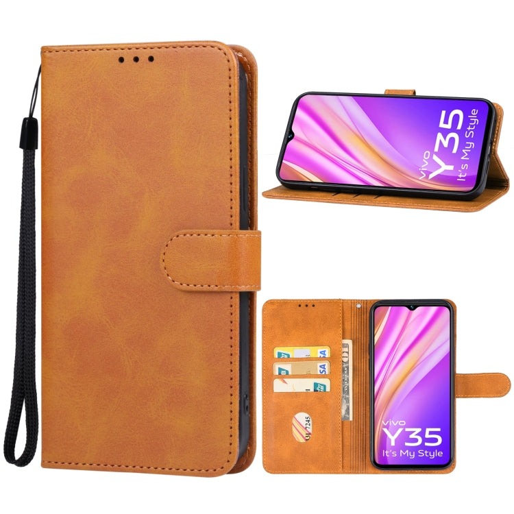 For vivo Y35 5G Leather Phone Case