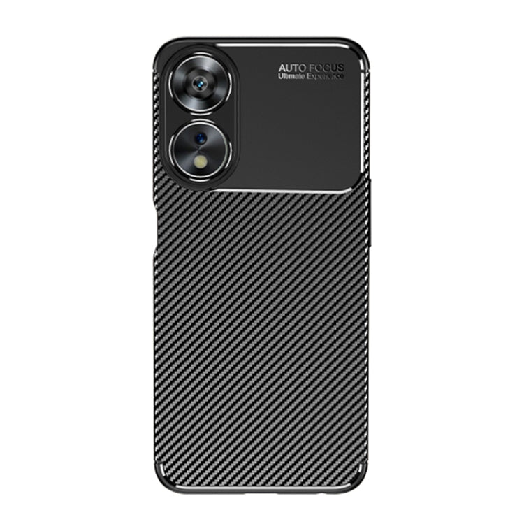 For OPPO A58 Carbon Fiber Texture Shockproof TPU Phone Case(Black)