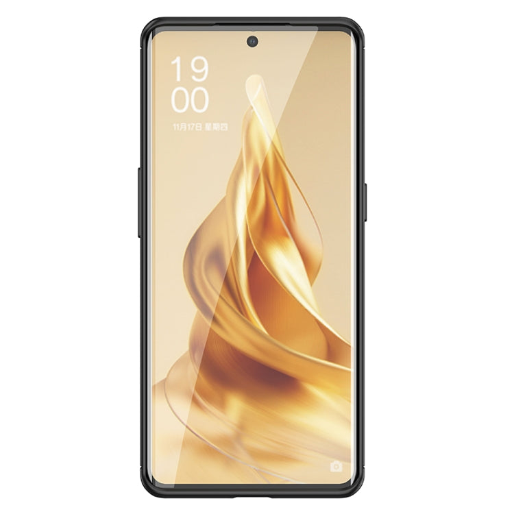 For OPPO Reno9 Pro+ Carbon Fiber Texture Shockproof TPU Phone Case(Black)