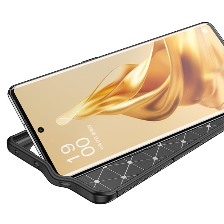 For OPPO Reno9 Pro+ Carbon Fiber Texture Shockproof TPU Phone Case(Black)