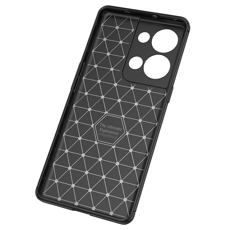 For OPPO Reno9 Pro+ Carbon Fiber Texture Shockproof TPU Phone Case(Black)