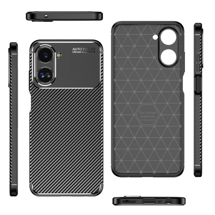 For Realme 10 Pro Carbon Fiber Texture Shockproof TPU Phone Case(Black)