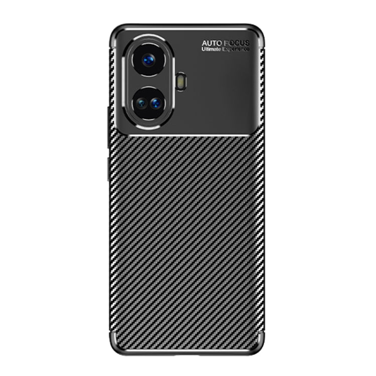 For Realme 10 Pro+ Carbon Fiber Texture Shockproof TPU Phone Case(Black)