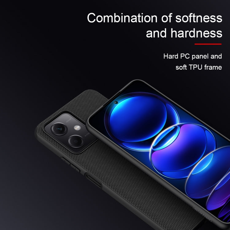 For Xiaomi Redmi Note 12 China NILLKIN Shockproof TPU + PC Textured Phone Case(Black)