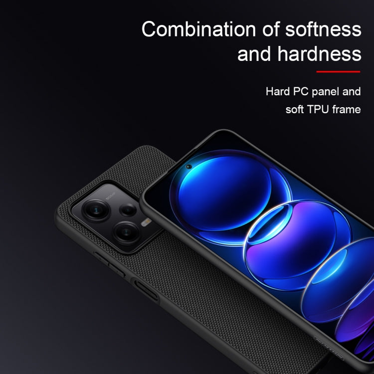 For Xiaomi Redmi Note 12 Pro 5G China NILLKIN Shockproof TPU + PC Textured Phone Case(Black)