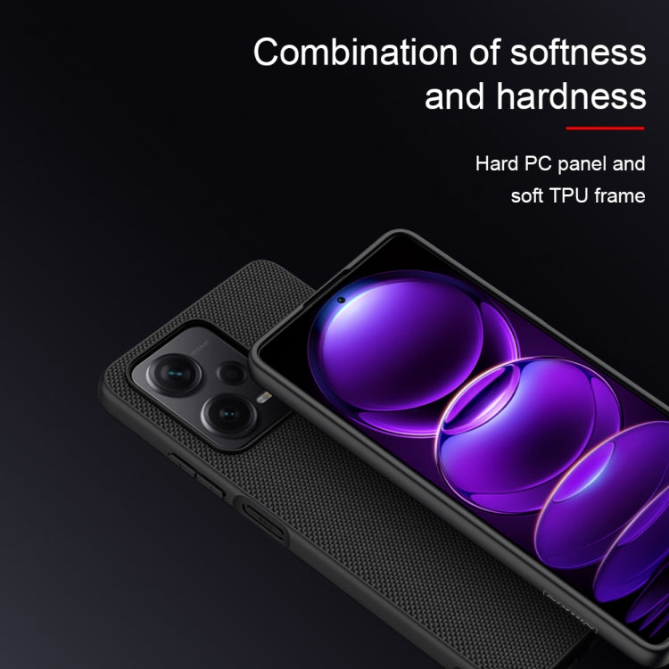 For Xiaomi Redmi Note 12 Pro+ China NILLKIN Shockproof TPU + PC Textured Phone Case(Black)