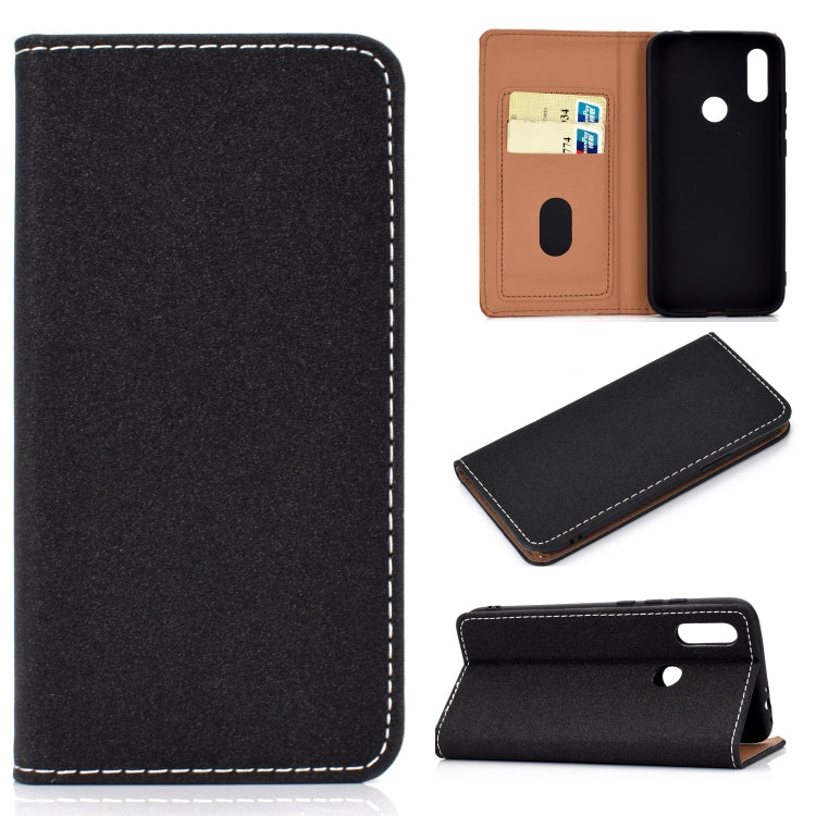 For Xiaomi Redmi 7 Solid Color Frosted Magnetic Horizontal Flip Leather Case with Card Slots & Holder