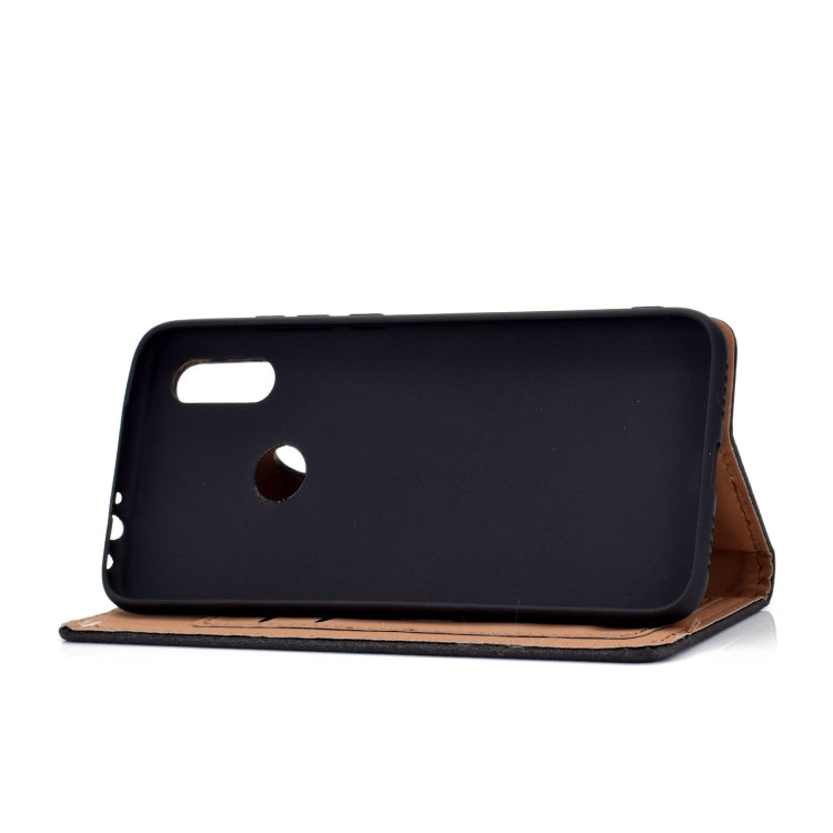 For Xiaomi Redmi 7 Solid Color Frosted Magnetic Horizontal Flip Leather Case with Card Slots & Holder