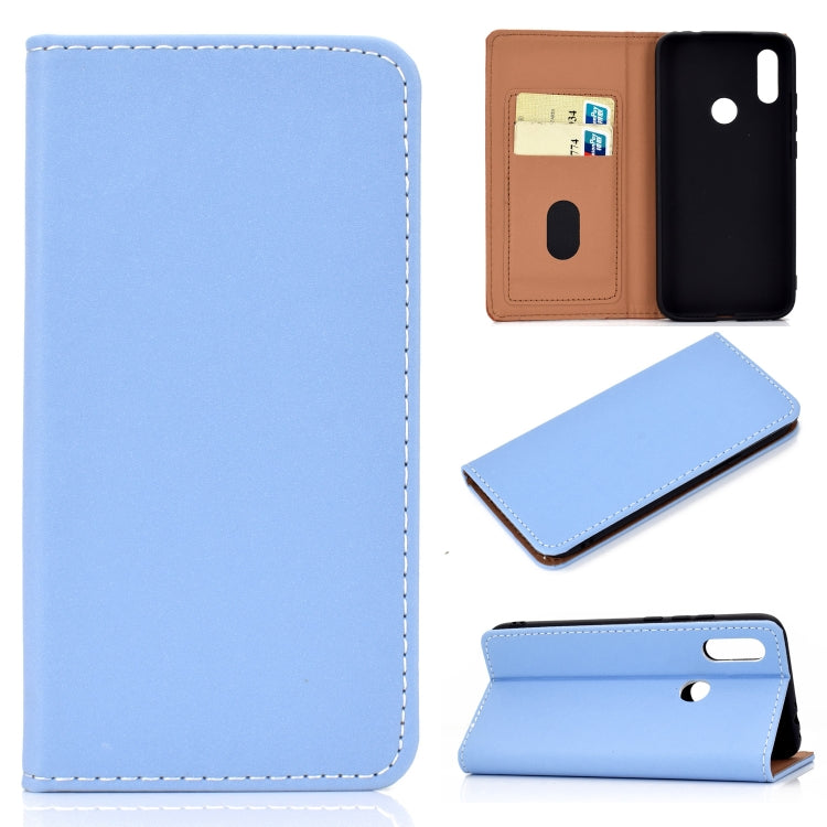For Xiaomi Redmi 7 Solid Color Frosted Magnetic Horizontal Flip Leather Case with Card Slots & Holder
