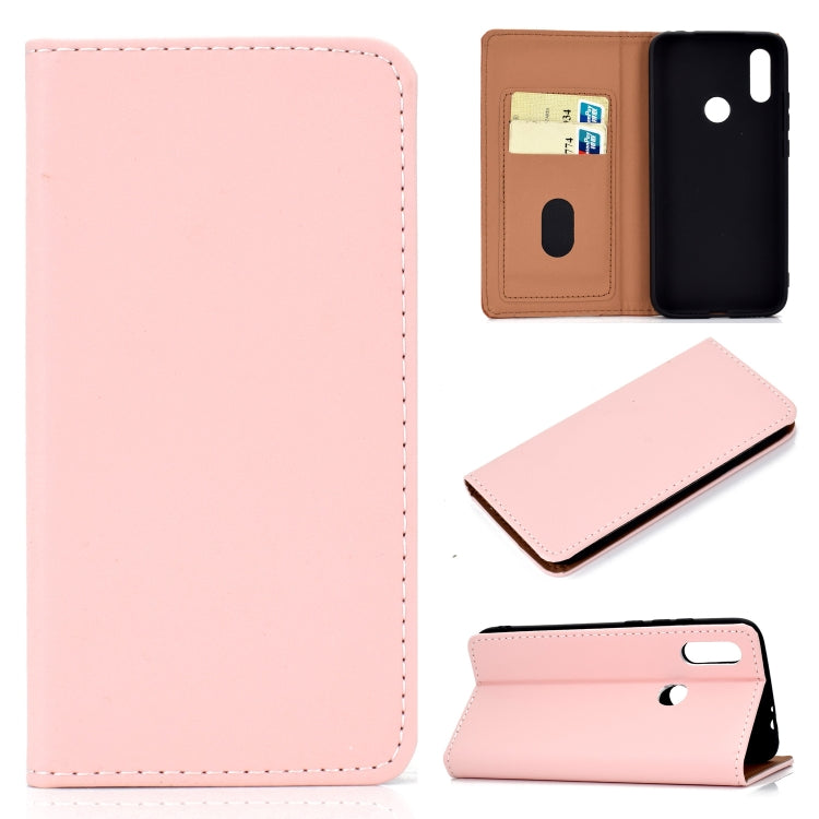 For Xiaomi Redmi 7 Solid Color Frosted Magnetic Horizontal Flip Leather Case with Card Slots & Holder