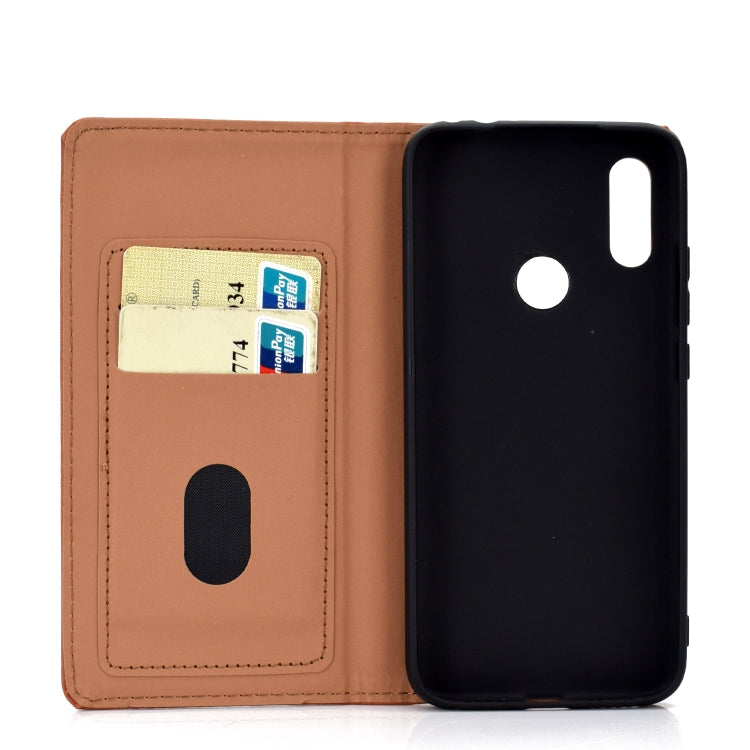 For Xiaomi Redmi 7 Solid Color Frosted Magnetic Horizontal Flip Leather Case with Card Slots & Holder