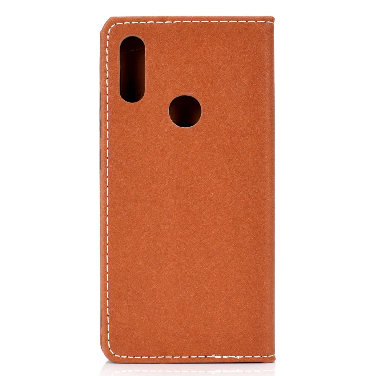 For Xiaomi Redmi 7 Solid Color Frosted Magnetic Horizontal Flip Leather Case with Card Slots & Holder