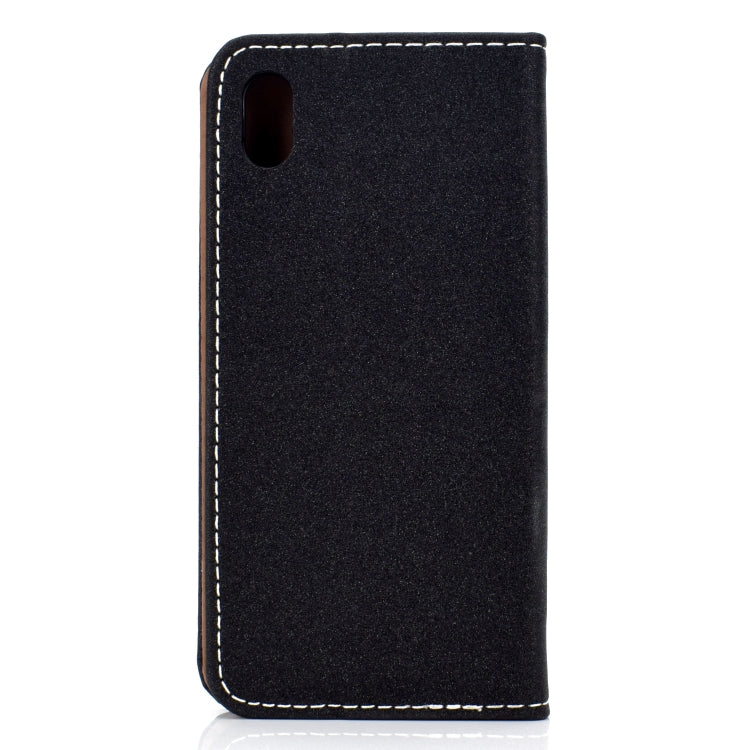 For Xiaomi Redmi 7A Solid Color Frosted Magnetic Horizontal Flip Leather Case with Card Slots & Holder