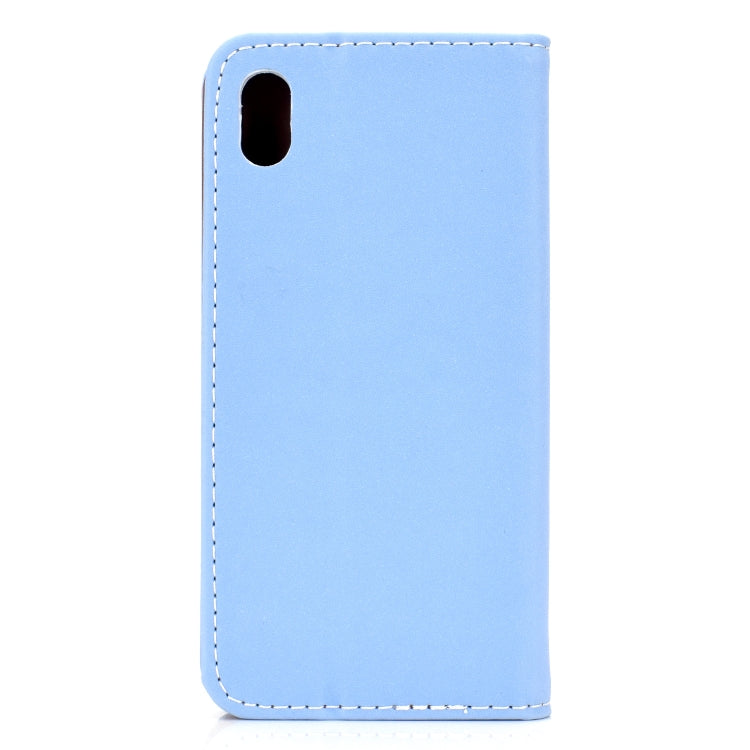 For Xiaomi Redmi 7A Solid Color Frosted Magnetic Horizontal Flip Leather Case with Card Slots & Holder