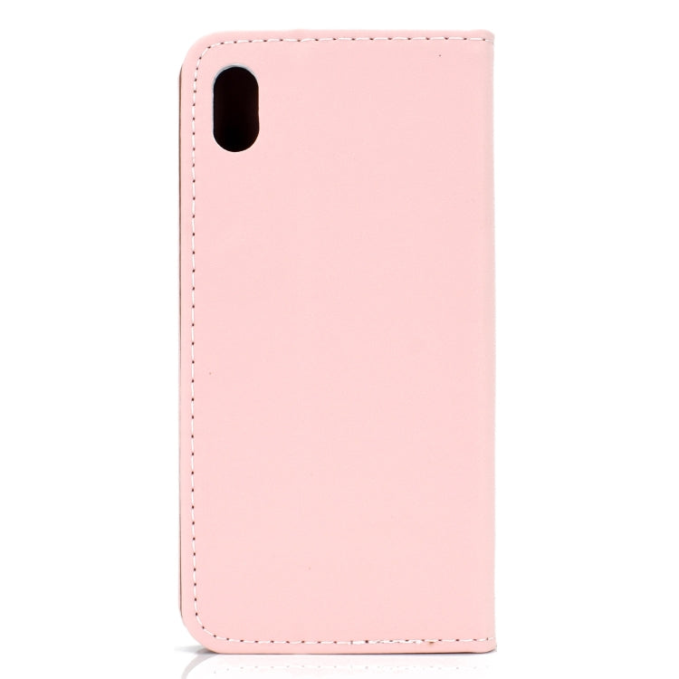 For Xiaomi Redmi 7A Solid Color Frosted Magnetic Horizontal Flip Leather Case with Card Slots & Holder