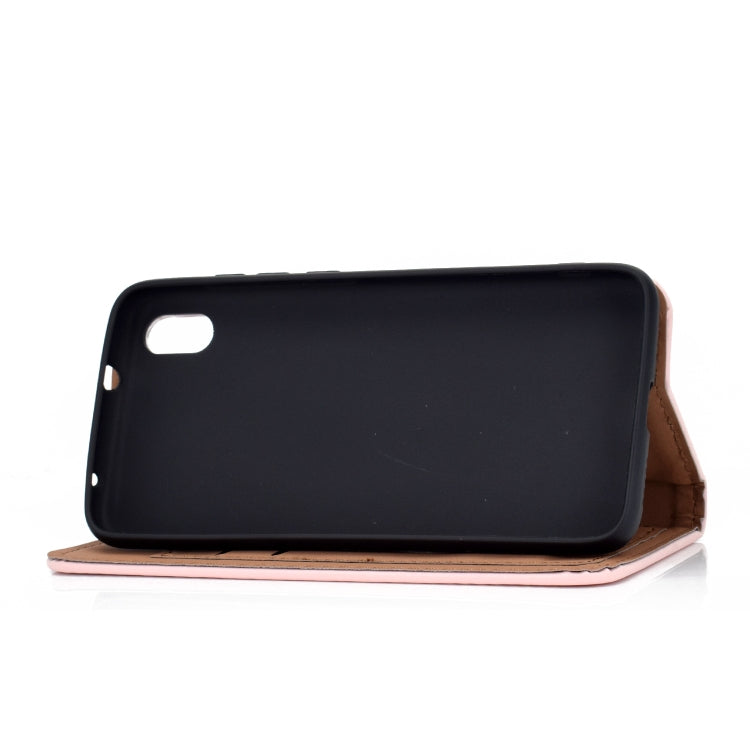 For Xiaomi Redmi 7A Solid Color Frosted Magnetic Horizontal Flip Leather Case with Card Slots & Holder