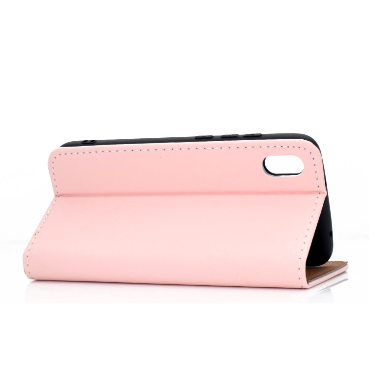 For Xiaomi Redmi 7A Solid Color Frosted Magnetic Horizontal Flip Leather Case with Card Slots & Holder