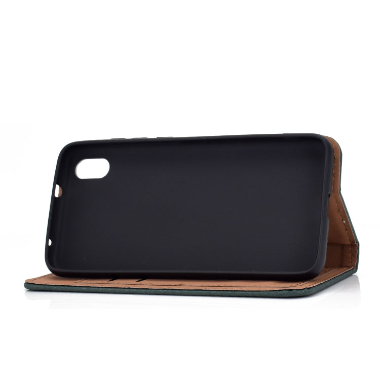 For Xiaomi Redmi 7A Solid Color Frosted Magnetic Horizontal Flip Leather Case with Card Slots & Holder