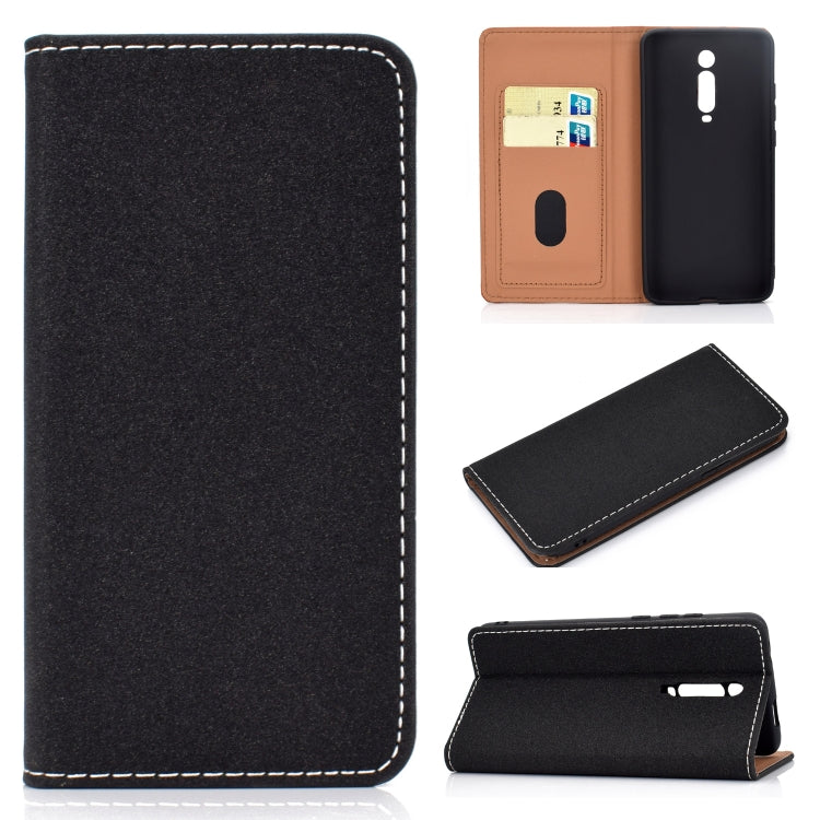 For Xiaomi Redmi K20 Solid Color Frosted Magnetic Horizontal Flip Leather Case with Card Slots & Holder